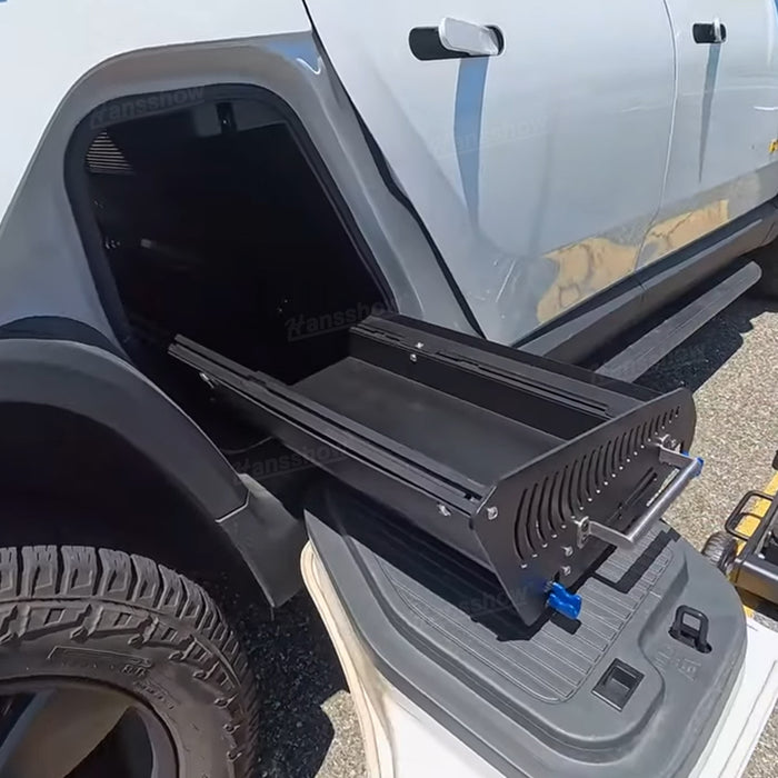 Rivian R1T Gear Tunnel Slide Drawer Cargo Slide Out Shelf Tray | Hansshow