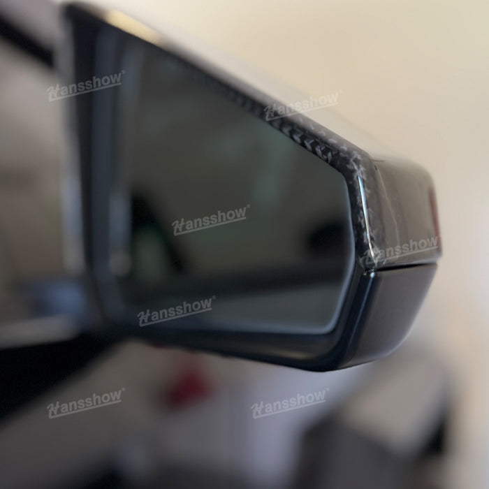 Tesla Cybertruck Real Carbon Fiber Side View Mirror Cap Overlays Rearview Cover Protection 2PCS Left & Right|Hansshow