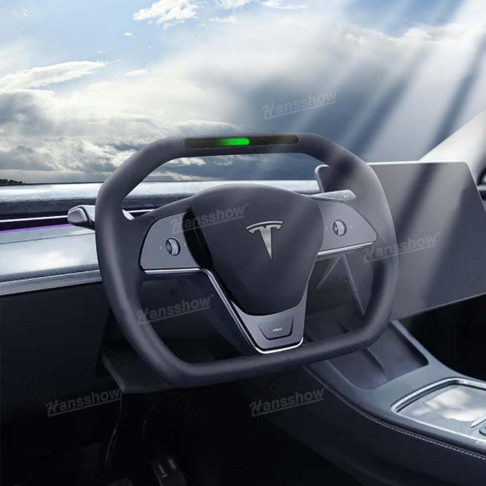 Tesla Model Y/3 Upgrade Cybertruck Style Personalized Steering Wheel With Signal Light Inspired by Cybertruck|Hansshow