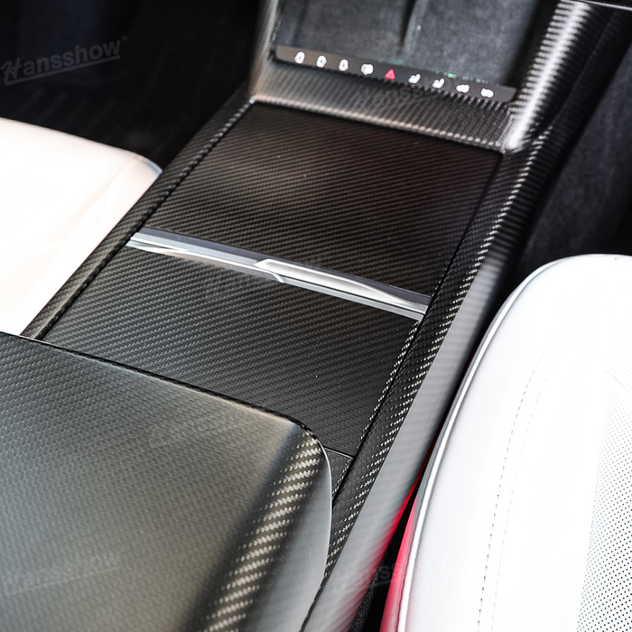 Tesla Model 3 Highland Real Carbon Fiber Center Console Side Cover Trim Panel | Hansshow