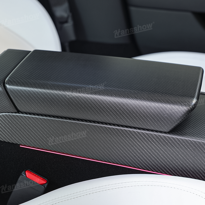 Tesla Model 3 Highland Real Carbon Fiber Armrest Box Cover Center Console Cover Trim | Hansshow