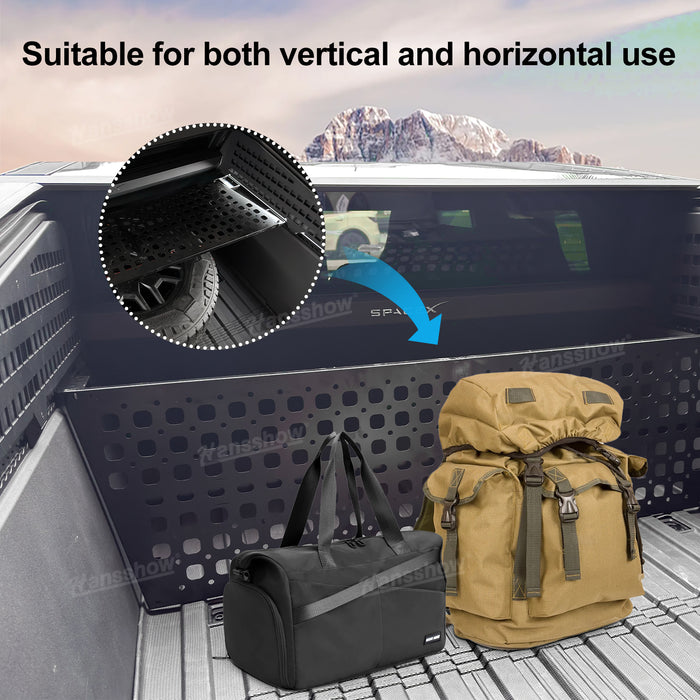 Tesla Cybertruck Cargo Shelve Divider All In One Upgrade Molle Panel Vertical & Horizontal Dual-Use Design | Hansshow