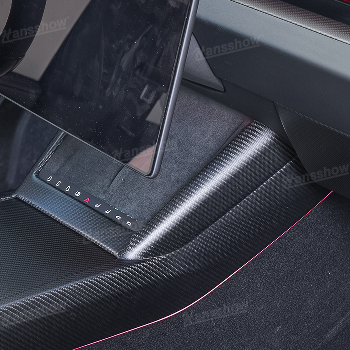 Tesla Model 3 Highland Real Carbon Fiber Wireless Charging Frame Cover Center Console Interior Accessories | Hansshow