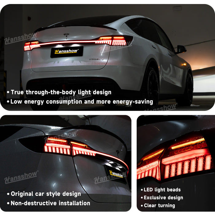 Tesla Model Y Full-Width Tail Light 2024 New Style Rear Brake Turn Signal Lights|Hansshow