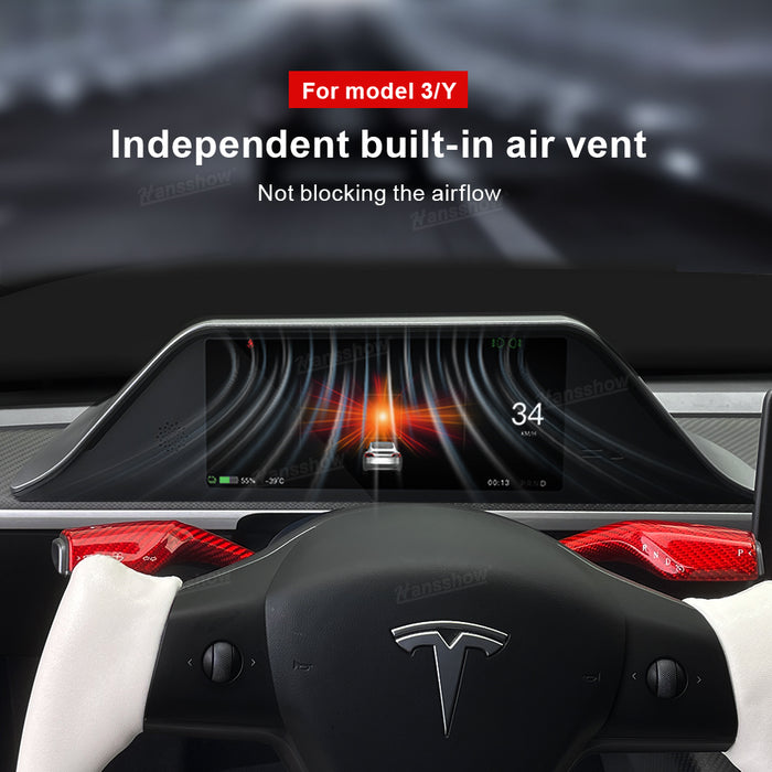 Hansshow Tesla Model 3 Y 8,9" Affichage tête haute Combiné d'instruments FY9-C Écran tactile du tableau de bord Inspiré du style Model S/X