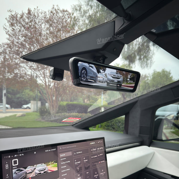 Tesla Cybertruck Media Rétroviseur 8,2" Enregistreur double canal Accessoires d'intérieur électroniques | Hansshow