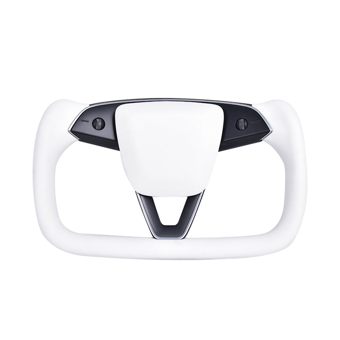 Volant Hansshow Yoke en cuir nappa blanc pour Tesla Model 3 Highland