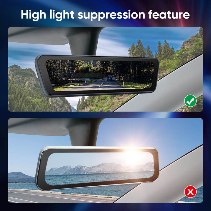 Tesla Model Y/Model 3 Highland Stream Media Rearview Mirror Dual Channel Recorder Dashcam Rear View Mirror 8.2"