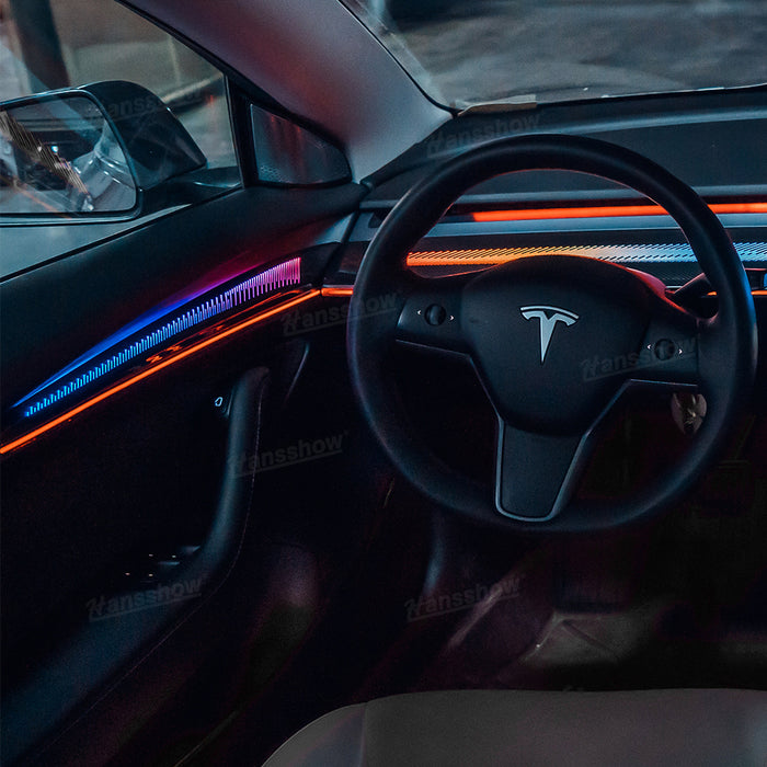 Model Y/3 Front Door Ambient Lighting Upgrade With Dragon Scale Style