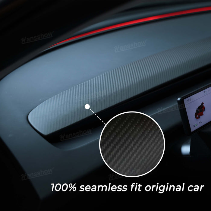 Tesla Model 3 Highland Central Control Dashboard Panel Trim Replacement In Real Carbon Fiber Interior Accessories|Hansshow