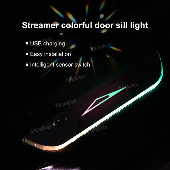 Tesla Cybertruck Illuminated Door Sill Light LED Welcome Pedal Sill Light Plate | Hansshow