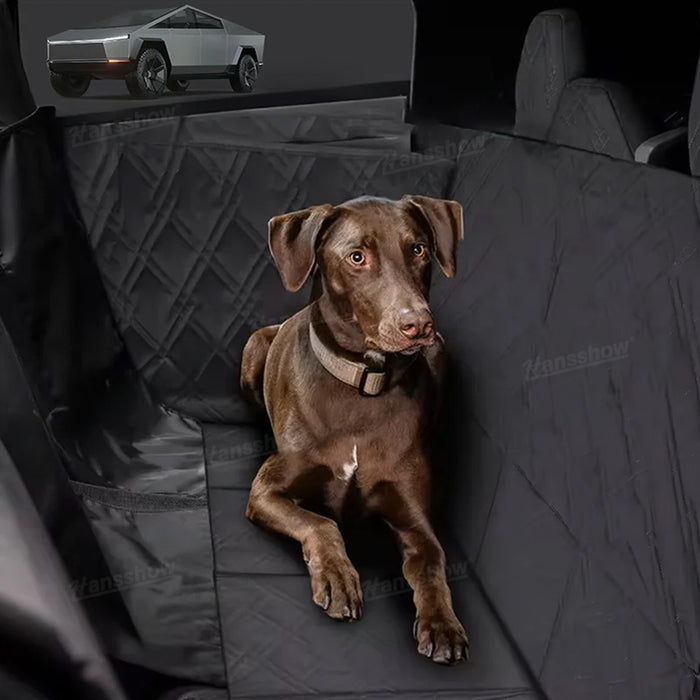 Tapis de protection imperméable pour siège arrière de voiture Tesla Cybertruck pour chiens | Hansshow