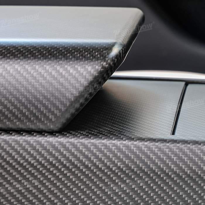 Tesla Model 3 Highland Real Carbon Fiber Armrest Box Cover Center Console Cover Trim | Hansshow