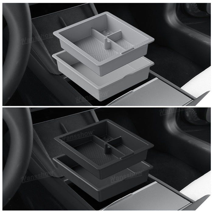 Boîte de rangement pour accoudoir de Tesla Model 3 Highland, organiseur de console centrale, plateau d'insertion, gestionnaire de palettes, conteneur | Hansshow