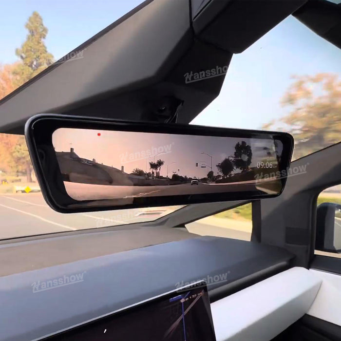 Tesla Cybertruck Media Espejo retrovisor 8,2 "Grabadora de doble canal Accesorios interiores electrónicos | Hansshow