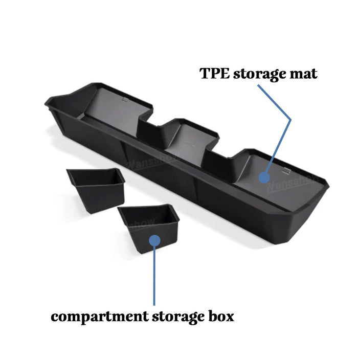 Tesla Cybertruck Underseat Storage Box Upgraded Under Seat Black Interior Accessories|Hansshow