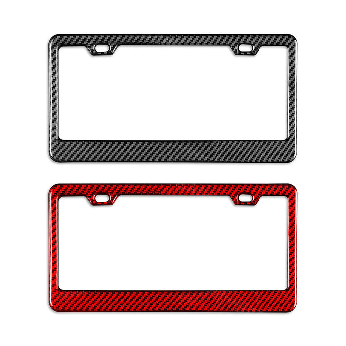 Hansshow Tesla Cybertruck License Plate Frame Holder Real Carbon Fiber No Drilling 2PCS