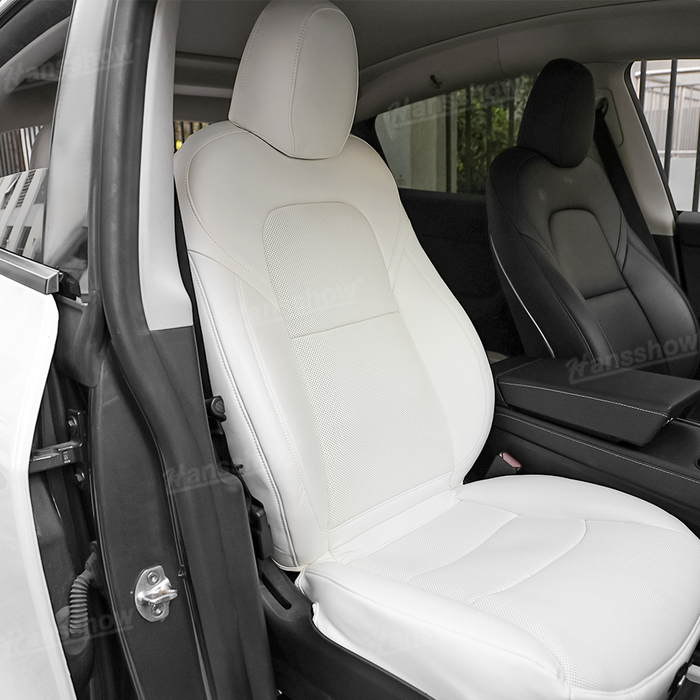 Model Y/3/3 Highland Massage Seat Cover Nappa Leather Custom Interior Accessories | Hansshow