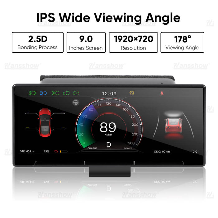 Tableau de bord intelligent Hansshow Model 3 Highland F9 avec écran tactile de 9 pouces Carplay/Android Auto