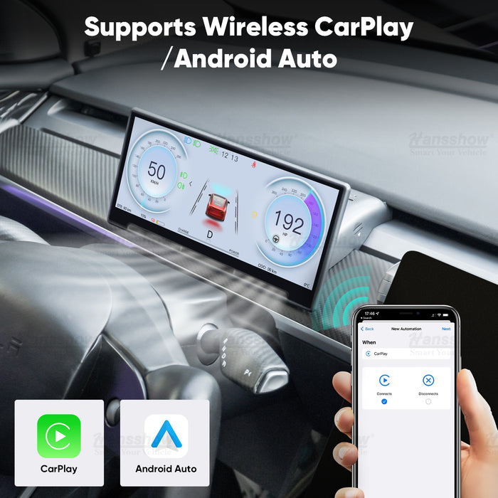 Tesla Model 3/Y F9 Carplay & Android Auto Dashboard Touch Screen Display