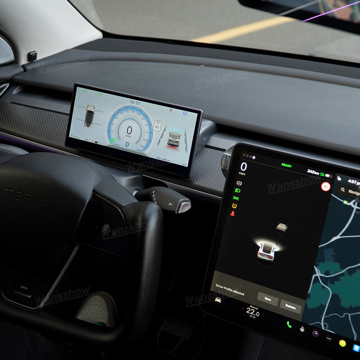 Tableau de bord intelligent Hansshow Model 3/Y F9 avec écran tactile de 9 pouces Carplay/Android Auto avec caméra frontale 