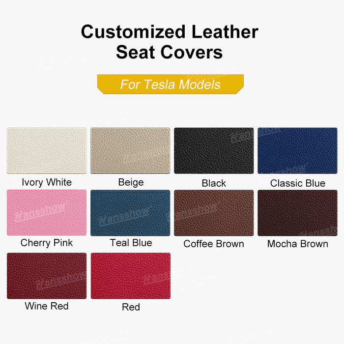 Tesla Cybertruck Seat Cover Full Set  NAPPA Leather Full Wrapping Edge Interior Accessories Black And White|Hansshow