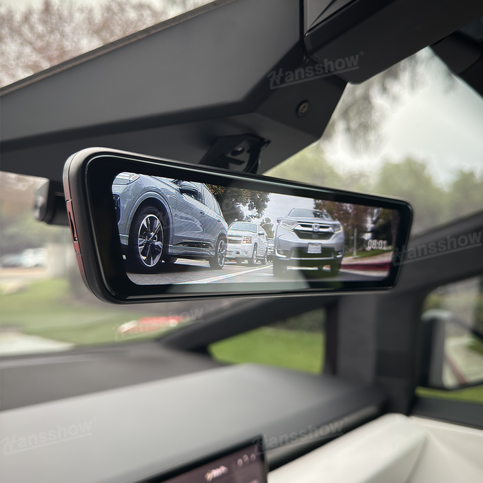 Tesla Cybertruck Media Rearview Mirror 8.2" Dual Channel Recorder elektronisk interiørtilbehør | Hansshow