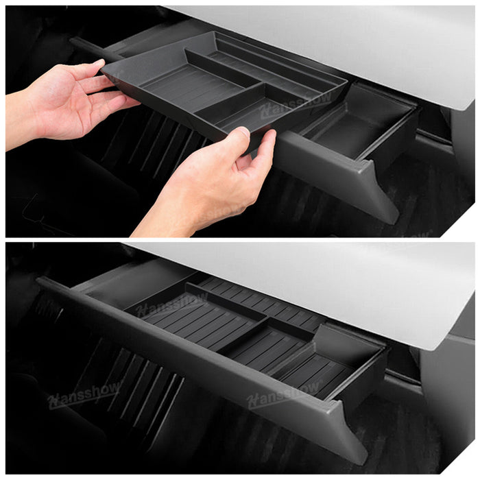 Tesla Cybertruck Glove box Organizer With Silicone Pad Storage Tray Box|Hansshow