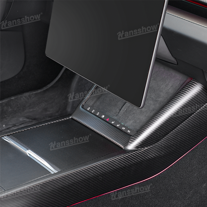 Tesla Model 3 Highland Real Carbon Fiber Center Console Side Cover Trim Panel | Hansshow