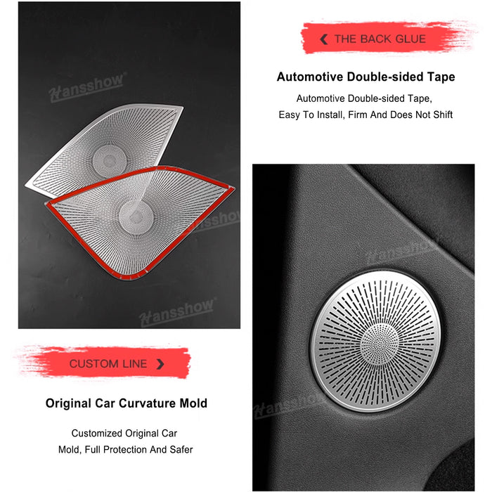 Tesla Model Y Car Speaker Cover Trim Car Door Speaker Cover Sticker High-Grade 304 Stainless Steel Material|Hansshow