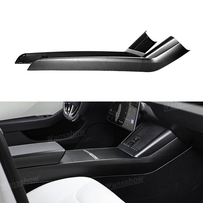 Tesla Model 3 Highland Full Interior Carbon Fiber Upgrade Kit Real Dry Molded Carbon Fiber Cover Wrap Protection | Hansshow