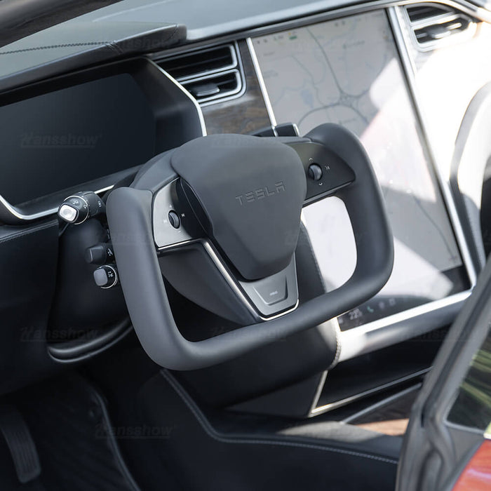 Volant personnalisé Hansshow pour Tesla Model S/X - Mise à niveau ergonomique 