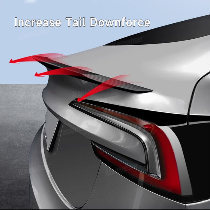 Tesla Model Y Real Carbon Fiber Tail Spoiler Wing Rear Trunk Lid Inspired By Model 3 Performance|Hansshow