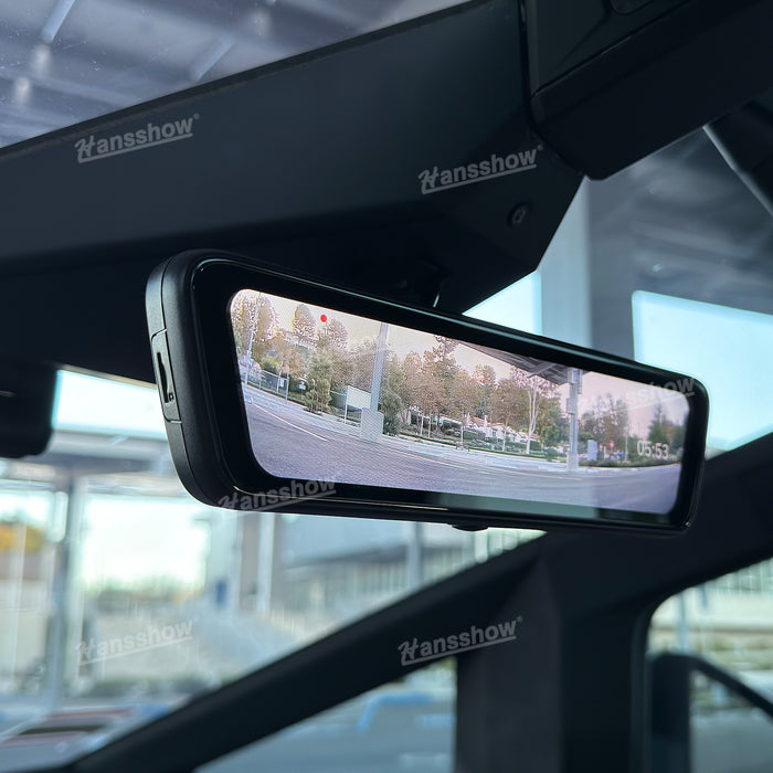 Tesla Cybertruck Media Espejo retrovisor 8,2 "Grabadora de doble canal Accesorios interiores electrónicos | Hansshow