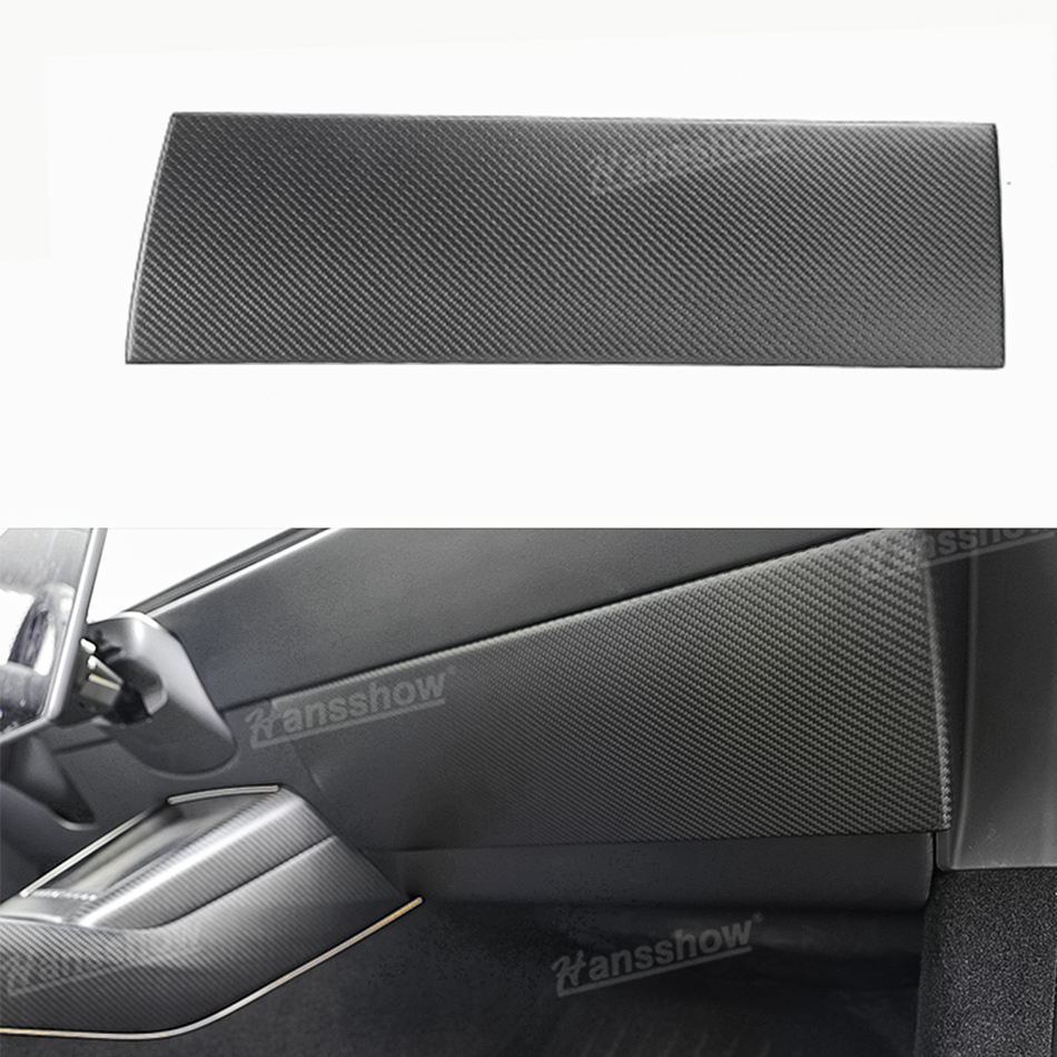 Tesla Model 3 highland Real Carbon Fiber Glove Box  Panel Cover Overlay | Hansshow