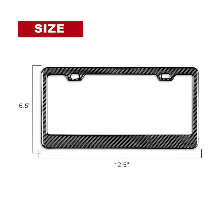 Hansshow Tesla Cybertruck License Plate Frame Holder Real Carbon Fiber No Drilling 2PCS