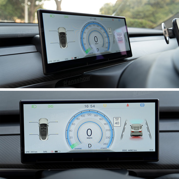 Tableau de bord intelligent Hansshow Model 3/Y F9 avec écran tactile de 9 pouces Carplay/Android Auto avec caméra frontale 