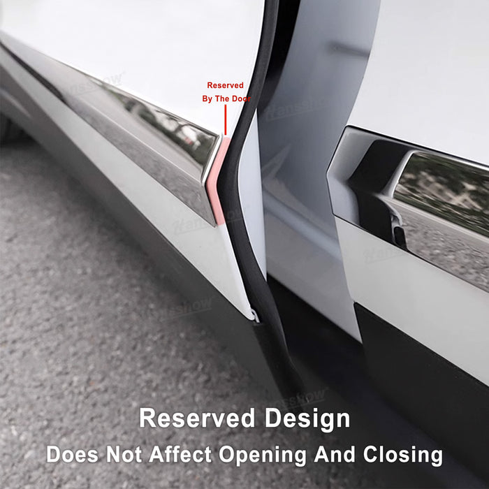 Tesla Model X Door Skirt Anti-Collision Trim Cover Door Decal Side Protector Wrap Sticker Exterior Decoration |Hansshow