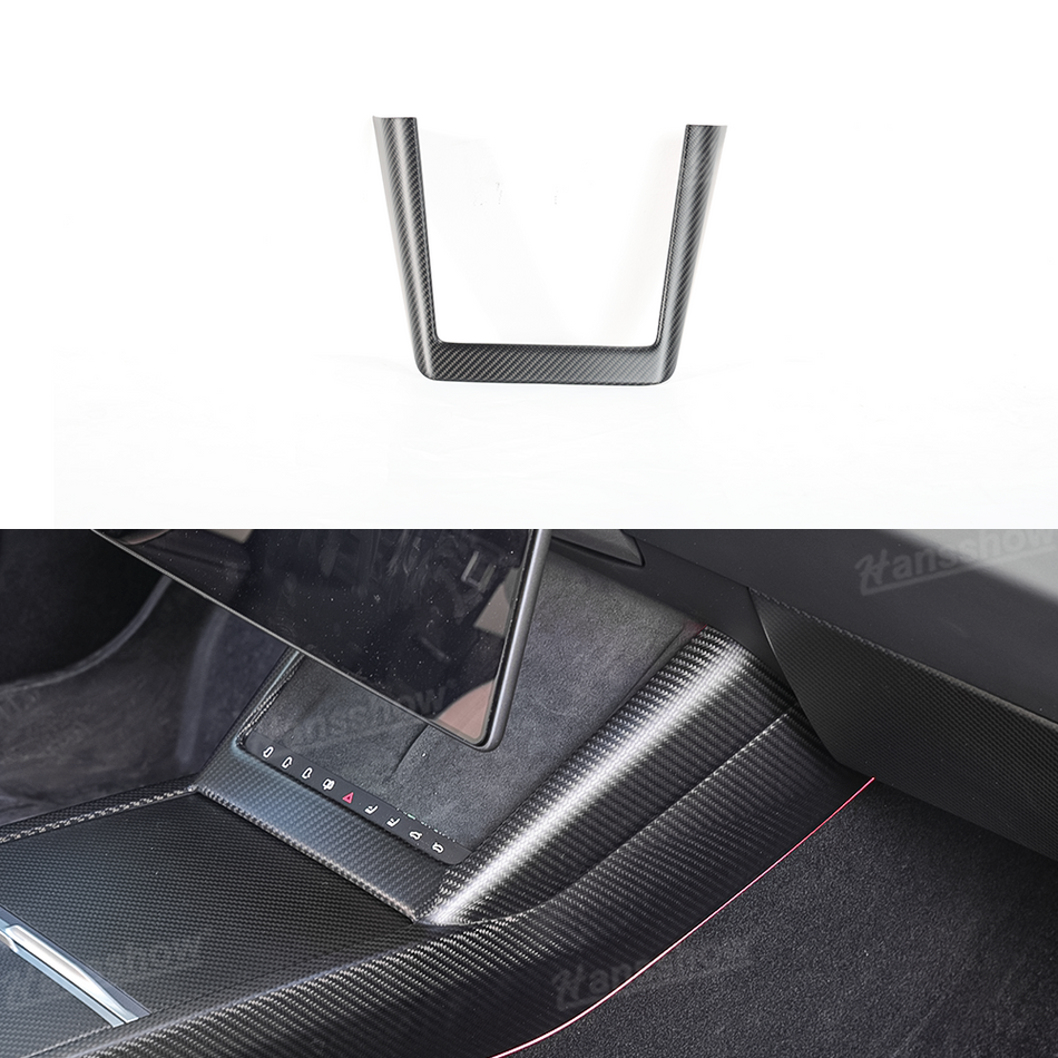 Tesla Model 3 Highland Real Carbon Fiber Wireless Charging Frame Cover Center Console Interior Accessories | Hansshow