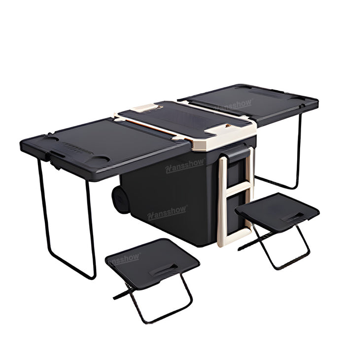 Outdoor Portable Cooler Box 32L Folding Table With Chairs For Cybertruck Camping | Hansshow