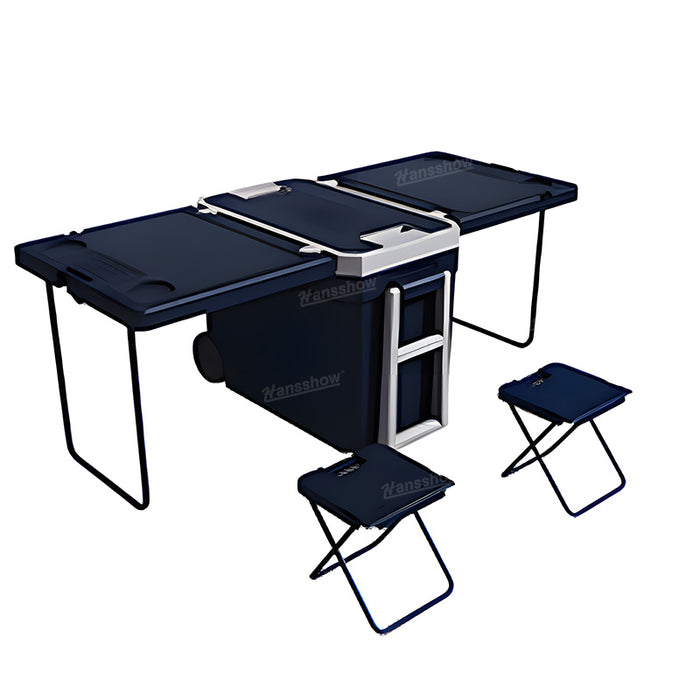 Outdoor Portable Cooler Box 32L Folding Table With Chairs For Cybertruck Camping | Hansshow