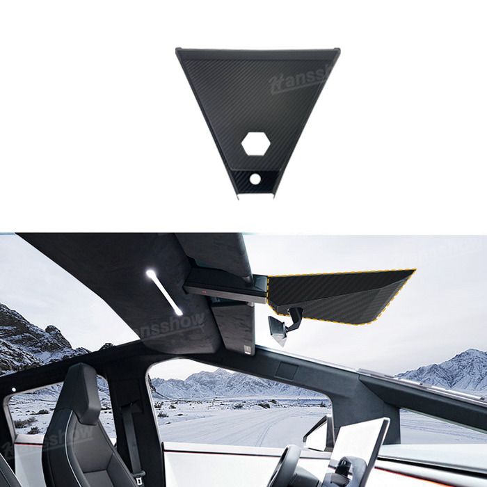 Tesla Cybertruck Real Carbon Fiber Warning Light Cover Interior Accessories | Hansshow