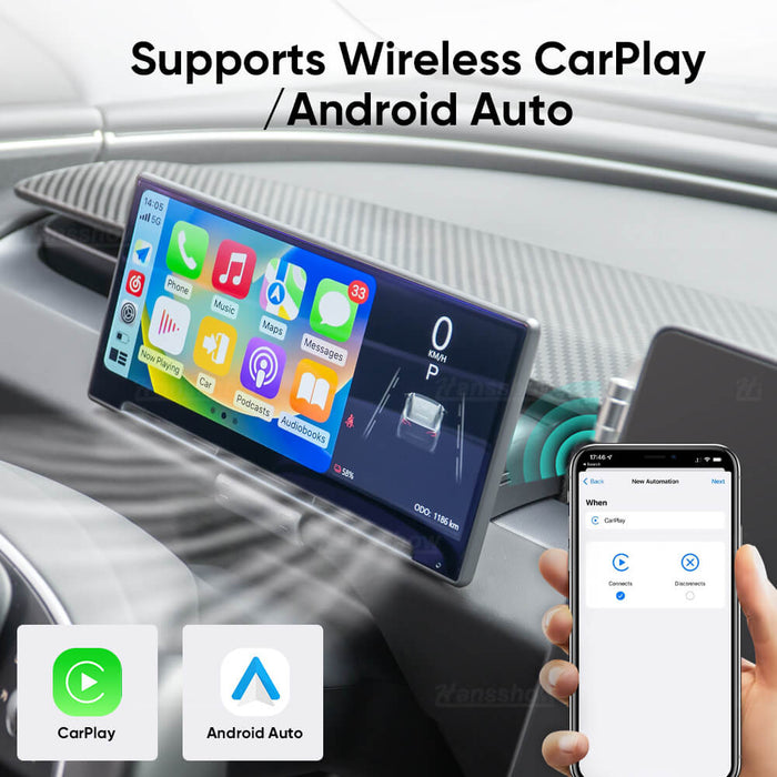 Tableau de bord intelligent Hansshow Model 3 Highland F9 avec écran tactile de 9 pouces Carplay/Android Auto