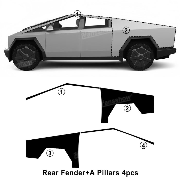 Tesla Cybertruck DIY Color Change PPF Protection Kit TPU Precut Wrap Kits|Hansshow