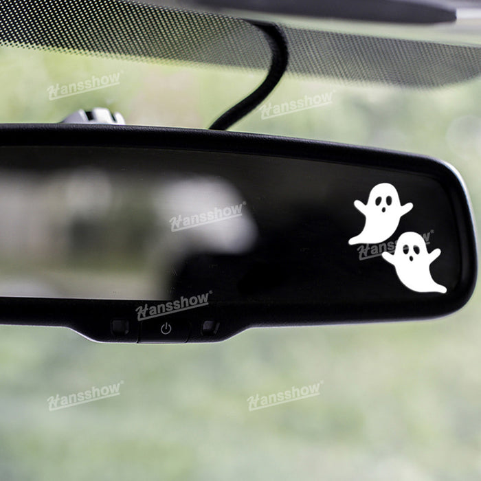 Halloween-Themed Ghost Face Car Rearview Mirror Sticker|Hansshow