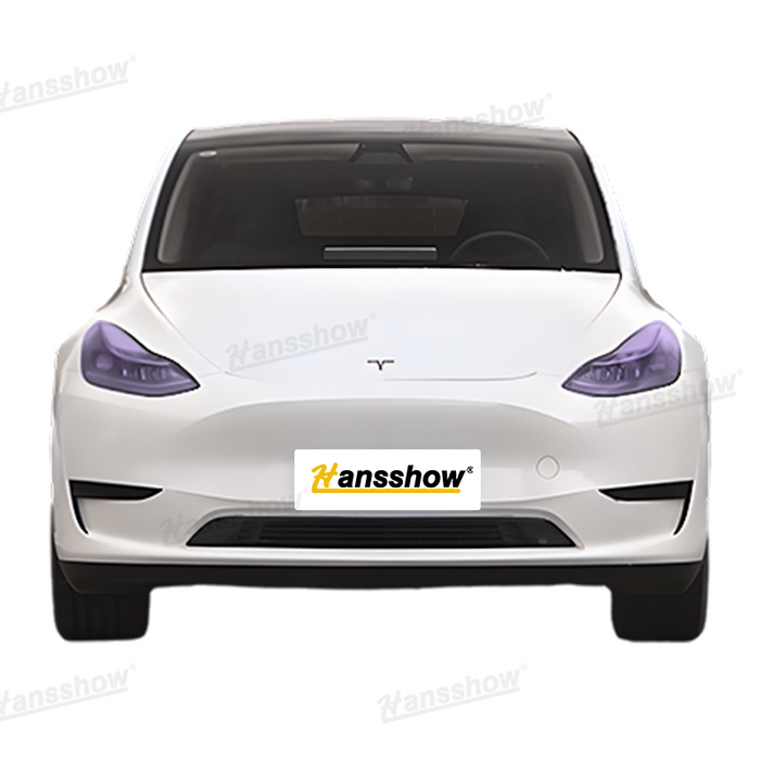 Tesla Model Y Front Headlight PPF Protection Precut PPF Tint Kit Color-Changing (White to Purple) Film  | Hansshow