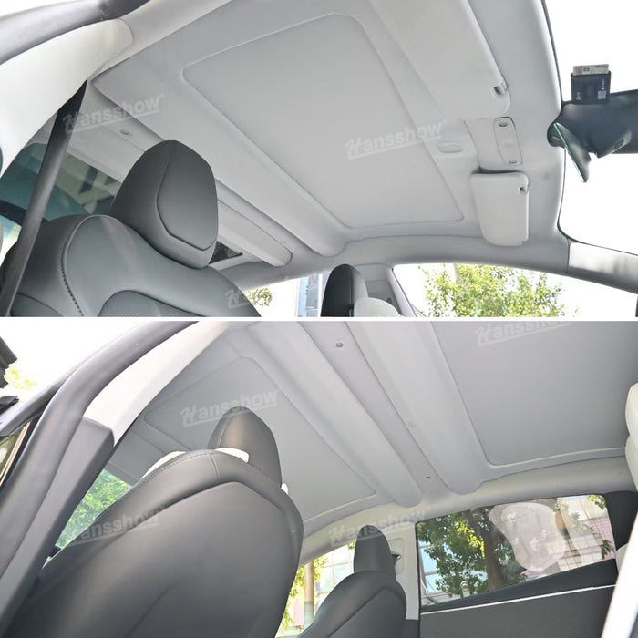 Tesla Model 3/3 Highland Electric Retractable Glass Roof Sunshade Block UV Keep Cooling|Hansshow