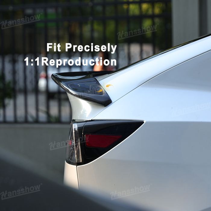 Tesla Model Y Real Carbon Fiber OEM-Style Rear Trunk Spoiler Wing | Hansshow