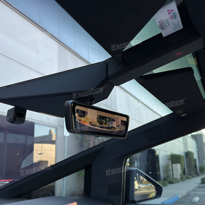 Tesla Cybertruck Media Espejo retrovisor 8,2 "Grabadora de doble canal Accesorios interiores electrónicos | Hansshow