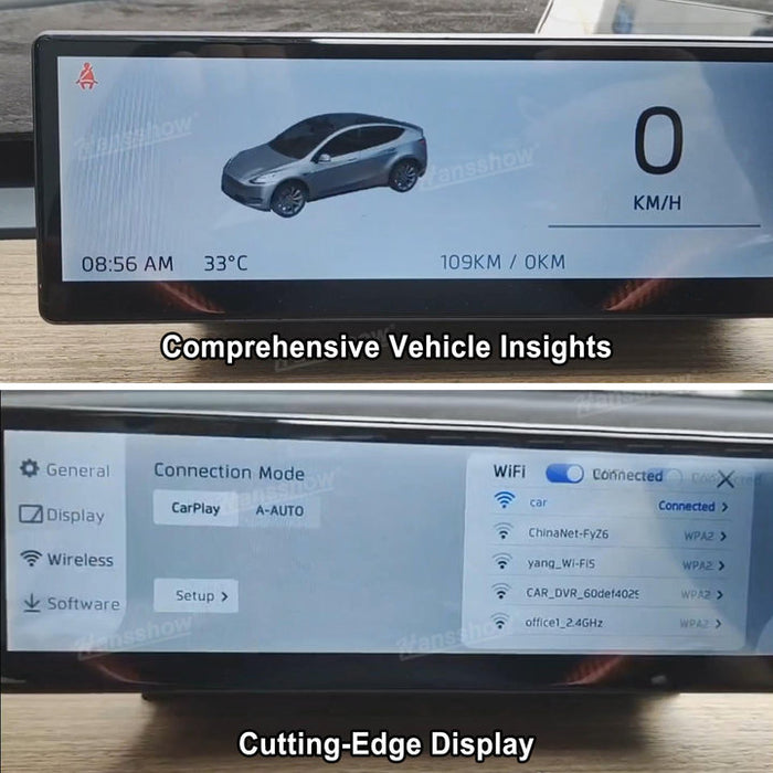 Tableau de bord avec écran tactile F888 de 8,8 pouces pour Tesla Model 3/Y et grille d'aération intégrée